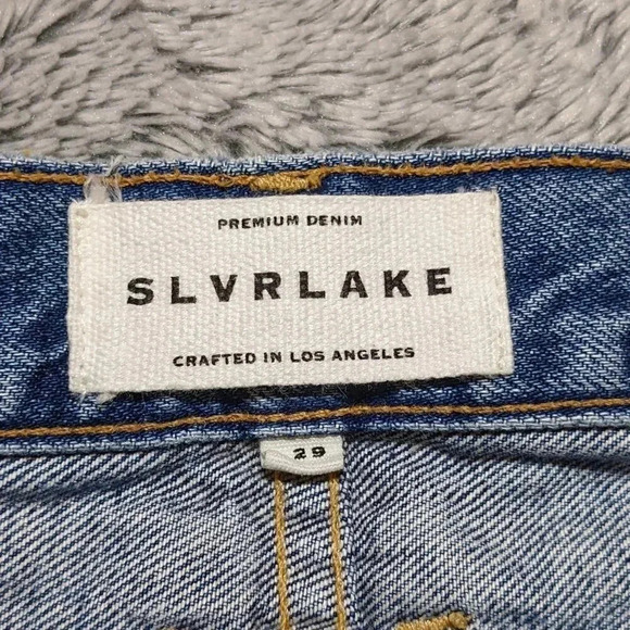 SLVRLAKE Roxy Jeans After The Storm Mid Rise Slim Ripped Cotton Blue Size 29 - Picture 5 of 13